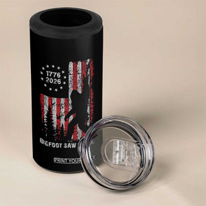 Bigfoot Sasquatch USA 250th Anniversary 4 in 1 Can Cooler Tumbler Retro Bigfoot Saw It All 250 Years 1776 2026 4th of July