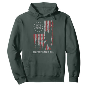 Bigfoot Sasquatch USA 250th Anniversary Hoodie Retro Bigfoot Saw It All 250 Years 1776 2026 4th of July