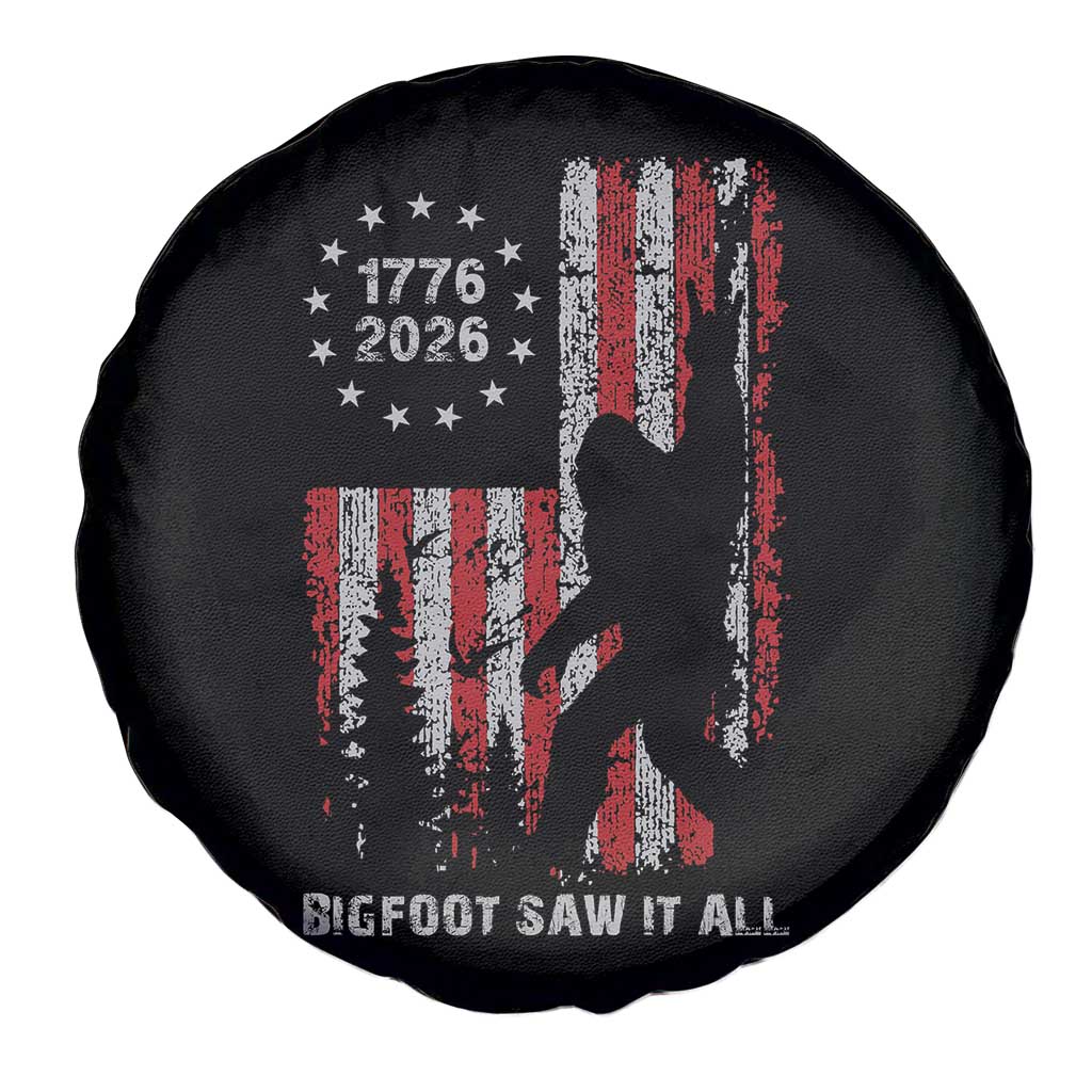 Bigfoot Sasquatch USA 250th Anniversary Spare Tire Cover Retro Bigfoot Saw It All 250 Years 1776 2026 4th of July