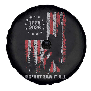 Bigfoot Sasquatch USA 250th Anniversary Spare Tire Cover Retro Bigfoot Saw It All 250 Years 1776 2026 4th of July