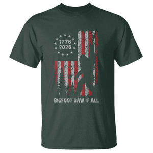 Bigfoot Sasquatch USA 250th Anniversary T Shirt Retro Bigfoot Saw It All 250 Years 1776 2026 4th of July