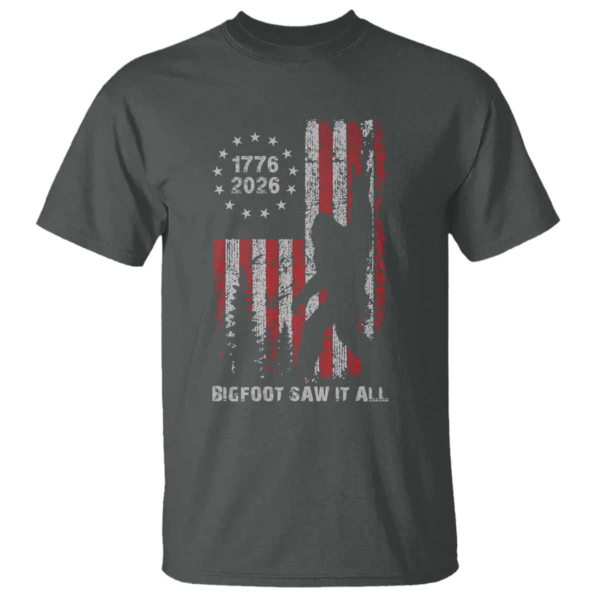 Bigfoot Sasquatch USA 250th Anniversary T Shirt Retro Bigfoot Saw It All 250 Years 1776 2026 4th of July