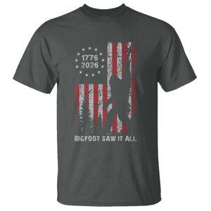 Bigfoot Sasquatch USA 250th Anniversary T Shirt Retro Bigfoot Saw It All 250 Years 1776 2026 4th of July