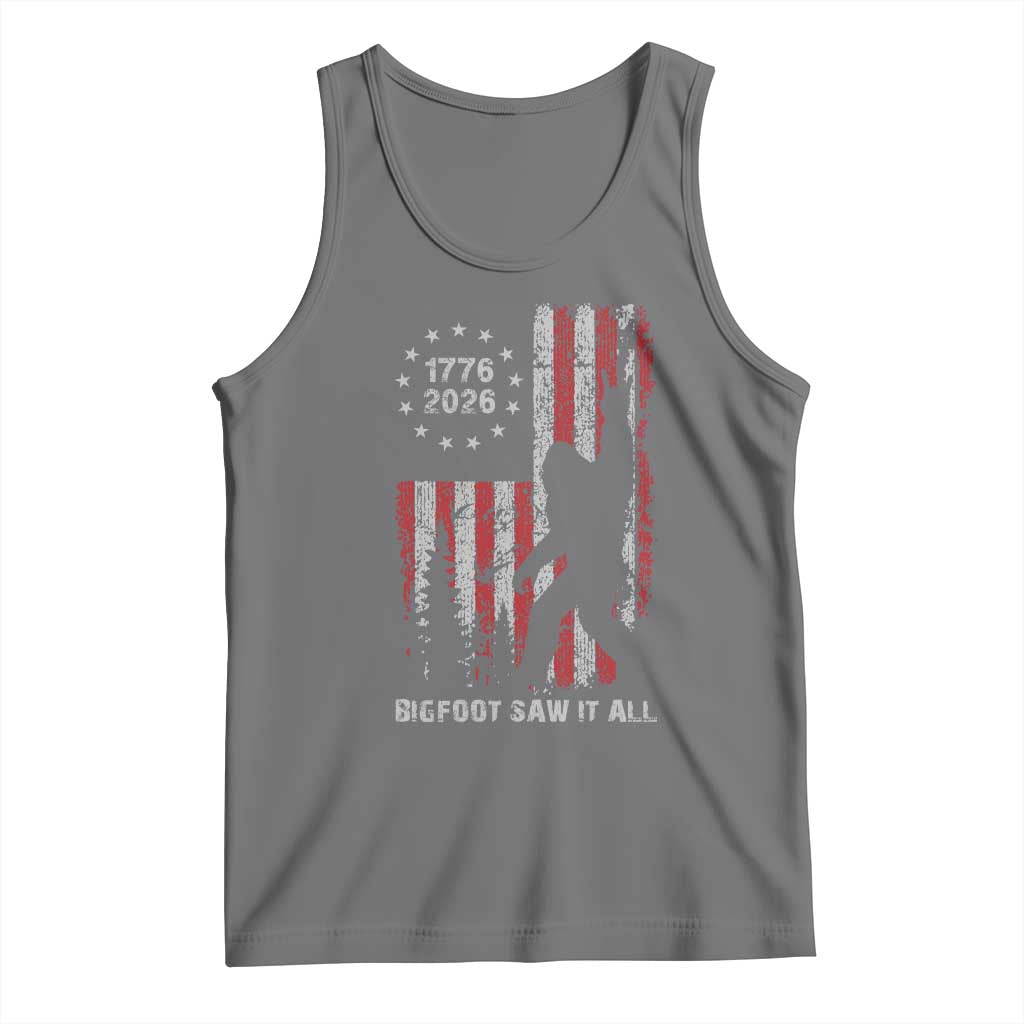 Bigfoot Sasquatch USA 250th Anniversary Tank Top Retro Bigfoot Saw It All 250 Years 1776 2026 4th of July