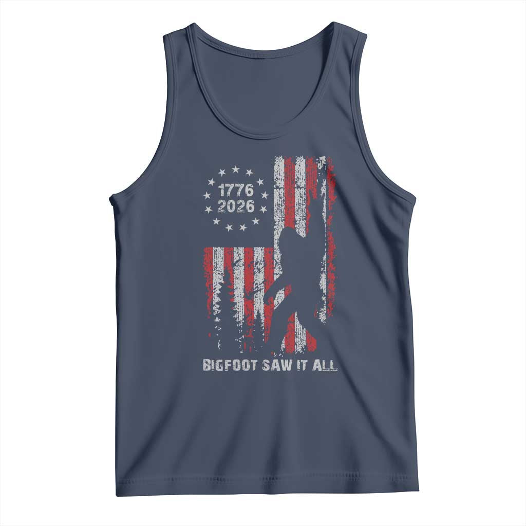 Bigfoot Sasquatch USA 250th Anniversary Tank Top Retro Bigfoot Saw It All 250 Years 1776 2026 4th of July