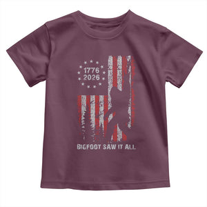 Bigfoot Sasquatch USA 250th Anniversary Toddler T Shirt Retro Bigfoot Saw It All 250 Years 1776 2026 4th of July