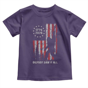 Bigfoot Sasquatch USA 250th Anniversary Toddler T Shirt Retro Bigfoot Saw It All 250 Years 1776 2026 4th of July