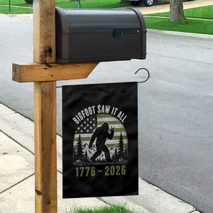 Retro Bigfoot Saw It All USA 250th Anniversary Garden Flag 250 Years 1776 2026 4th of July Sasquatch Flag