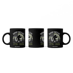 Retro Bigfoot Saw It All USA 250th Anniversary Coffee Mug 250 Years 1776 2026 4th of July Sasquatch Flag