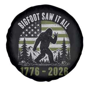 Retro Bigfoot Saw It All USA 250th Anniversary Spare Tire Cover 250 Years 1776 2026 4th of July Sasquatch Flag