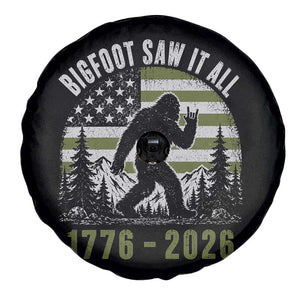Retro Bigfoot Saw It All USA 250th Anniversary Spare Tire Cover 250 Years 1776 2026 4th of July Sasquatch Flag