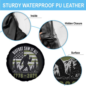 Retro Bigfoot Saw It All USA 250th Anniversary Spare Tire Cover 250 Years 1776 2026 4th of July Sasquatch Flag