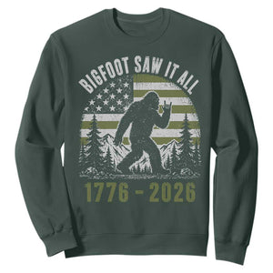 Retro Bigfoot Saw It All USA 250th Anniversary Sweatshirt 250 Years 1776 2026 4th of July Sasquatch Flag