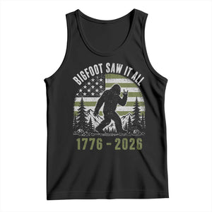 Retro Bigfoot Saw It All USA 250th Anniversary Tank Top 250 Years 1776 2026 4th of July Sasquatch Flag