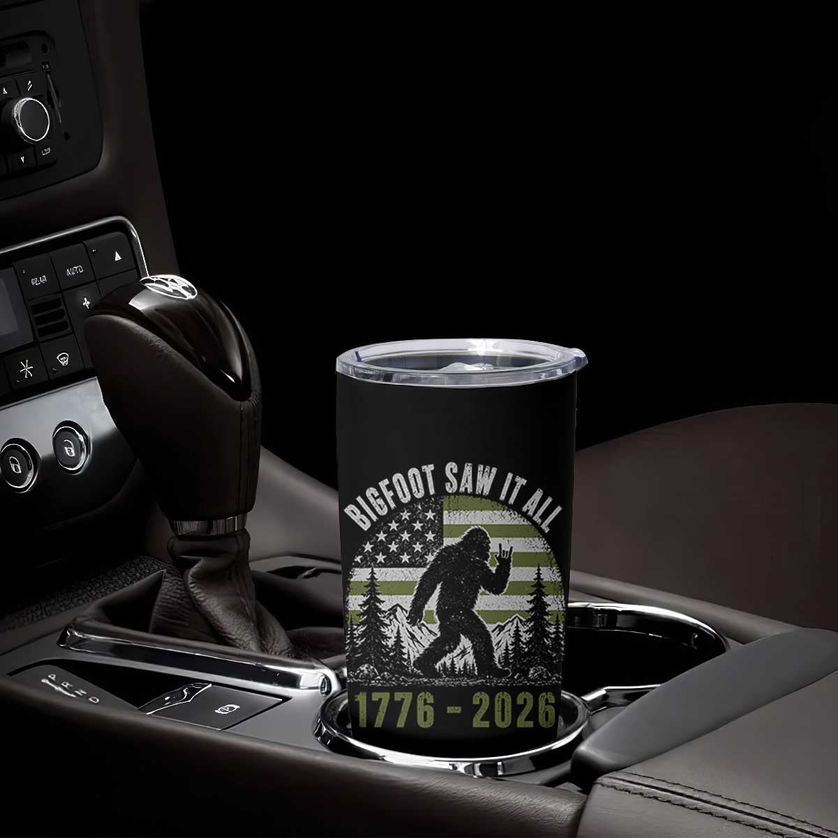 Retro Bigfoot Saw It All USA 250th Anniversary Tumbler Cup 250 Years 1776 2026 4th of July Sasquatch Flag