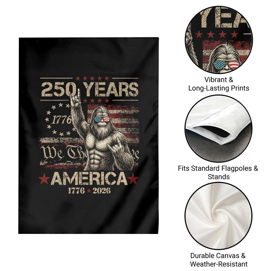 Bigfoot Sasquatch USA 250th Anniversary Garden Flag Retro 250 Years 1776 2026 4th of July Independence Day