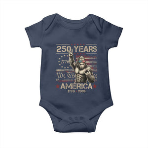 Bigfoot Sasquatch USA 250th Anniversary Baby Onesie Retro 250 Years 1776 2026 4th of July Independence Day
