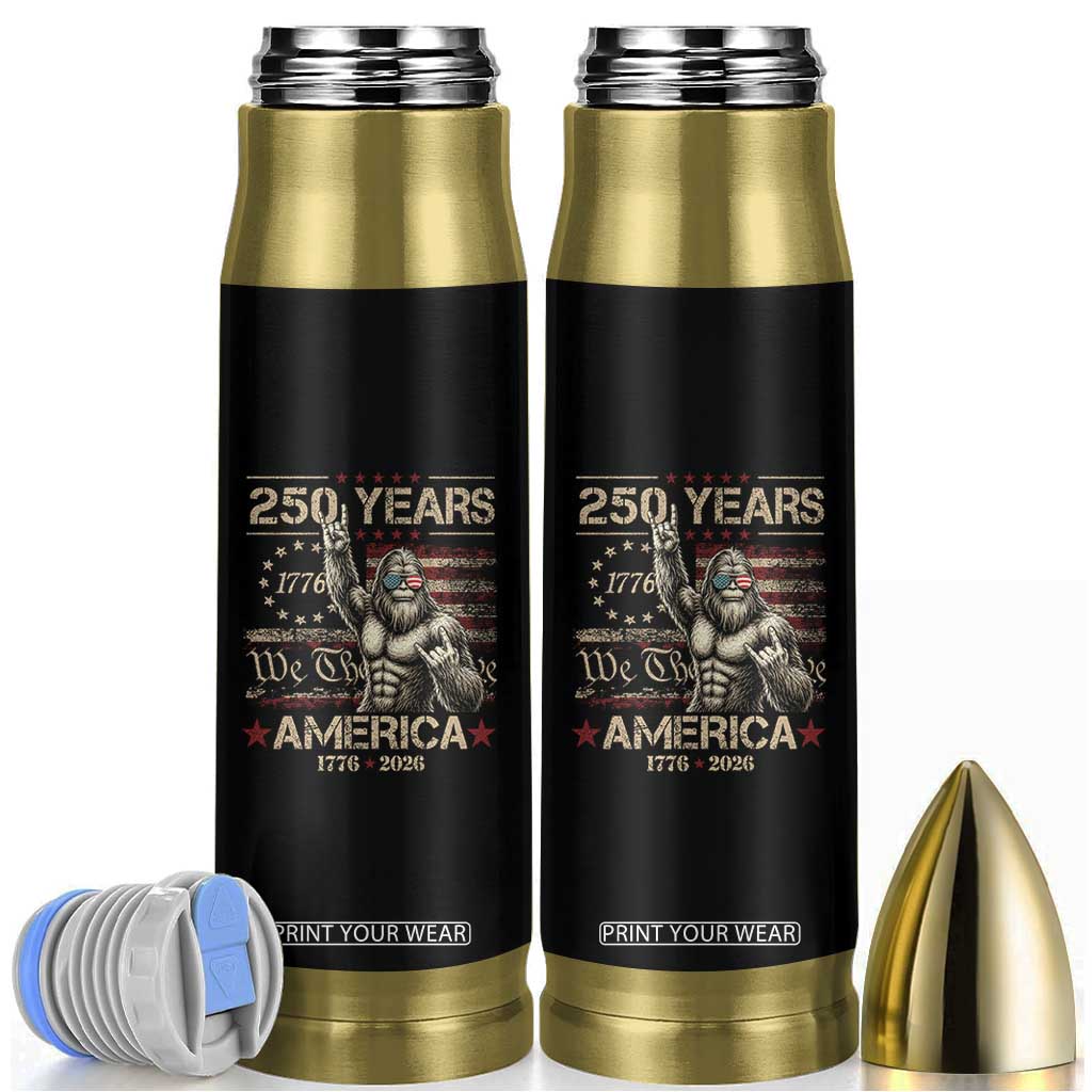 Bigfoot Sasquatch USA 250th Anniversary Bullet Tumbler Retro 250 Years 1776 2026 4th of July Independence Day