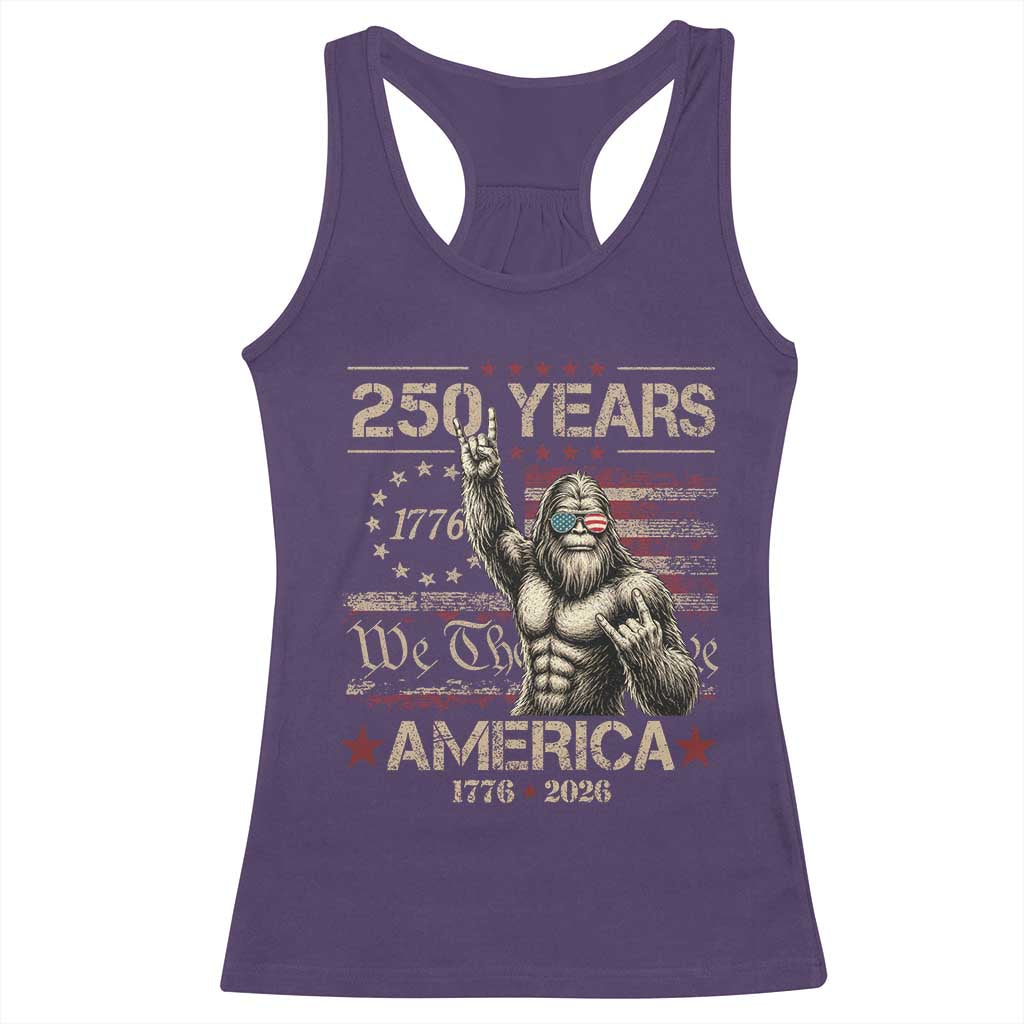 Bigfoot Sasquatch USA 250th Anniversary Racerback Tank Top Retro 250 Years 1776 2026 4th of July Independence Day