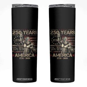 Bigfoot Sasquatch USA 250th Anniversary Skinny Tumbler Retro 250 Years 1776 2026 4th of July Independence Day
