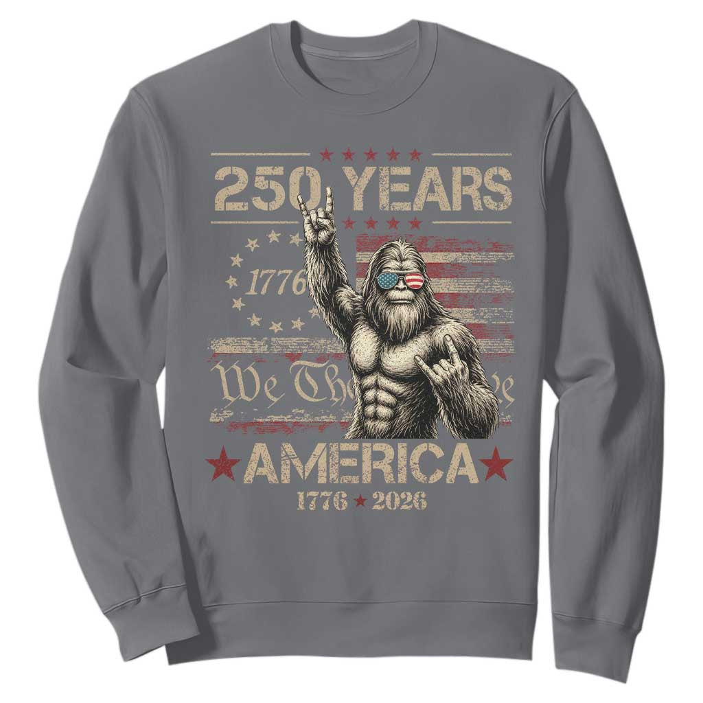 Bigfoot Sasquatch USA 250th Anniversary Sweatshirt Retro 250 Years 1776 2026 4th of July Independence Day