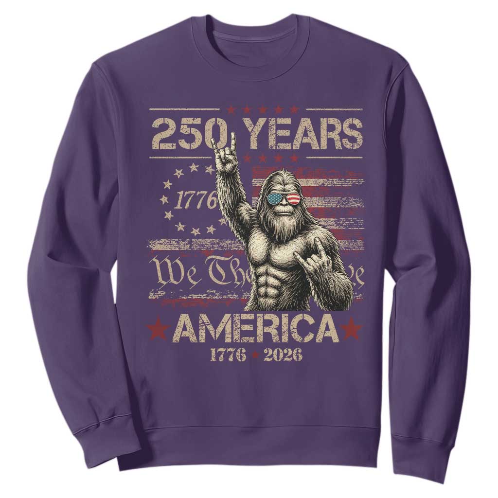 Bigfoot Sasquatch USA 250th Anniversary Sweatshirt Retro 250 Years 1776 2026 4th of July Independence Day
