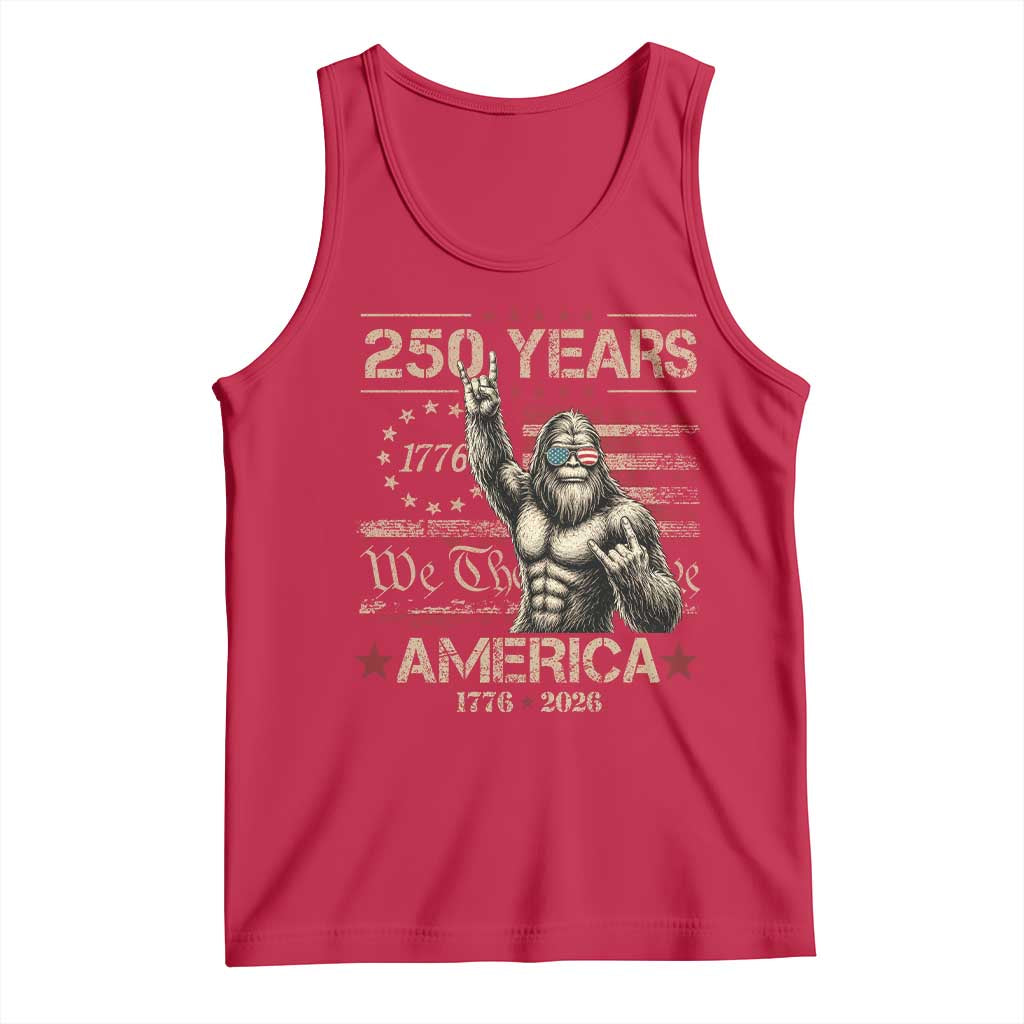 Bigfoot Sasquatch USA 250th Anniversary Tank Top Retro 250 Years 1776 2026 4th of July Independence Day