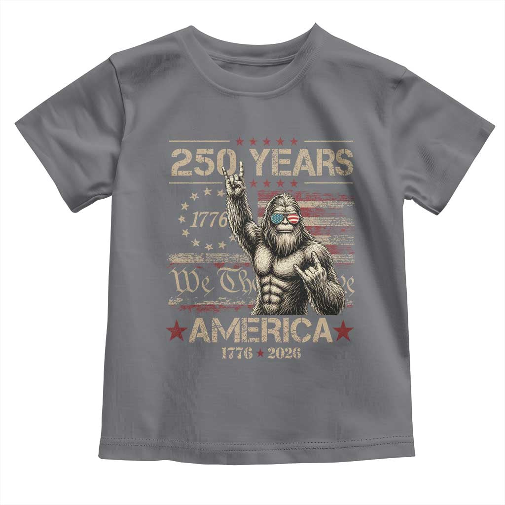 Bigfoot Sasquatch USA 250th Anniversary Toddler T Shirt Retro 250 Years 1776 2026 4th of July Independence Day
