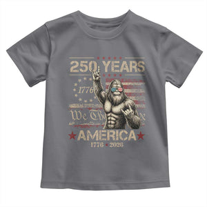 Bigfoot Sasquatch USA 250th Anniversary Toddler T Shirt Retro 250 Years 1776 2026 4th of July Independence Day