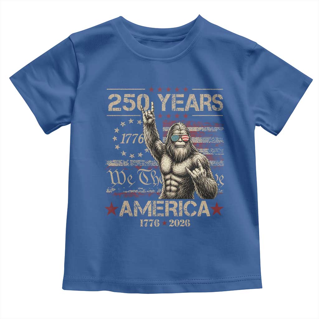 Bigfoot Sasquatch USA 250th Anniversary Toddler T Shirt Retro 250 Years 1776 2026 4th of July Independence Day