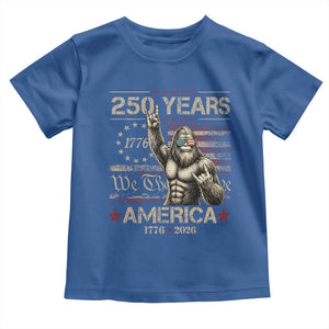 Bigfoot Sasquatch USA 250th Anniversary Toddler T Shirt Retro 250 Years 1776 2026 4th of July Independence Day