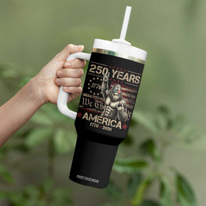 Bigfoot Sasquatch USA 250th Anniversary Tumbler With Handle Retro 250 Years 1776 2026 4th of July Independence Day