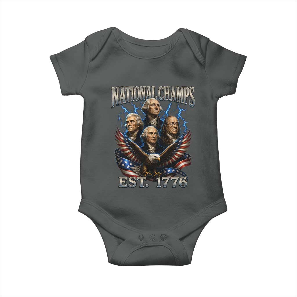 Founding Fathers USA 250th Anniversary Baby Onesie Vintage National Champions 250 Years Patriotic American Flag