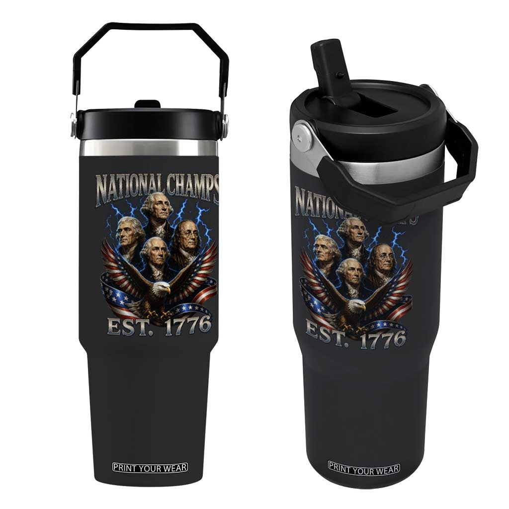 Founding Fathers USA 250th Anniversary Flip Straw Tumbler Vintage National Champions 250 Years Patriotic American Flag