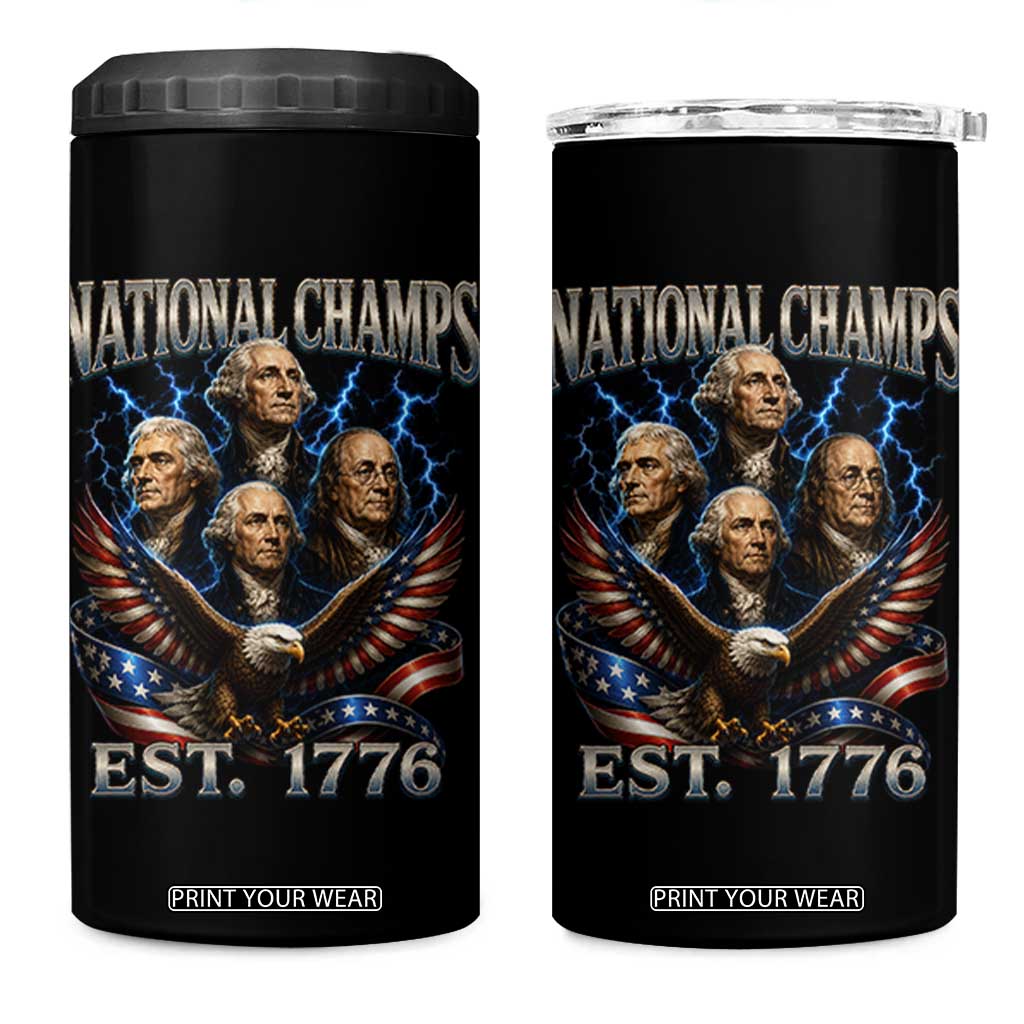 Founding Fathers USA 250th Anniversary 4 in 1 Can Cooler Tumbler Vintage National Champions 250 Years Patriotic American Flag