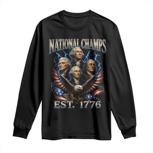 Founding Fathers USA 250th Anniversary Long Sleeve Shirt Vintage National Champions 250 Years Patriotic American Flag