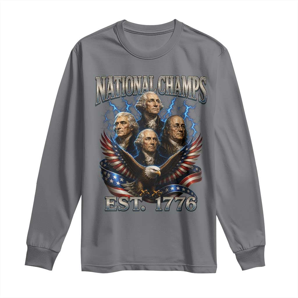 Founding Fathers USA 250th Anniversary Long Sleeve Shirt Vintage National Champions 250 Years Patriotic American Flag