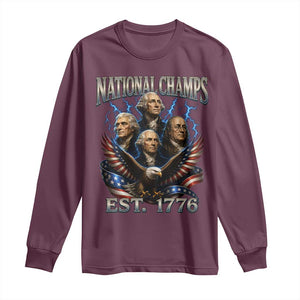 Founding Fathers USA 250th Anniversary Long Sleeve Shirt Vintage National Champions 250 Years Patriotic American Flag