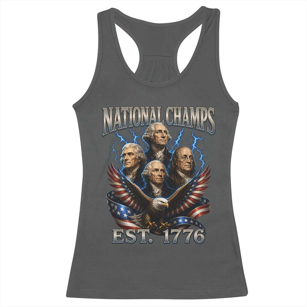Founding Fathers USA 250th Anniversary Racerback Tank Top Vintage National Champions 250 Years Patriotic American Flag