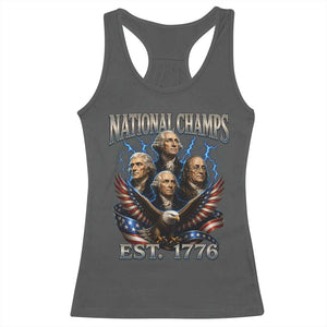 Founding Fathers USA 250th Anniversary Racerback Tank Top Vintage National Champions 250 Years Patriotic American Flag