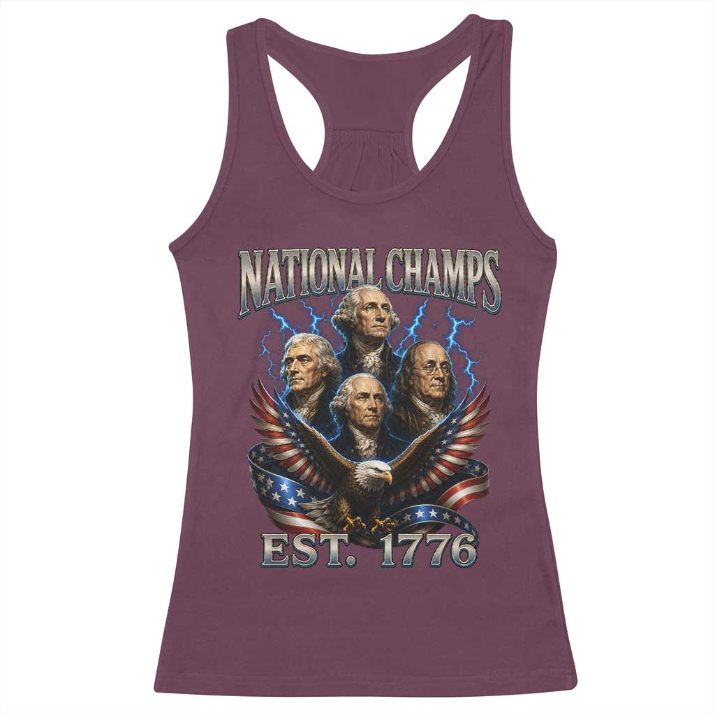 Founding Fathers USA 250th Anniversary Racerback Tank Top Vintage National Champions 250 Years Patriotic American Flag