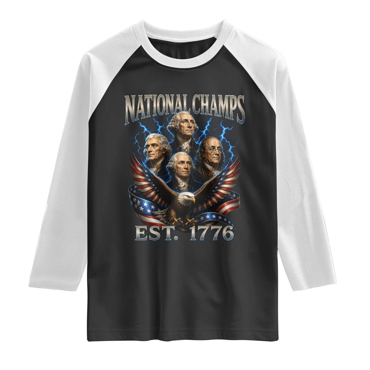 Founding Fathers USA 250th Anniversary Raglan Shirt Vintage National Champions 250 Years Patriotic American Flag