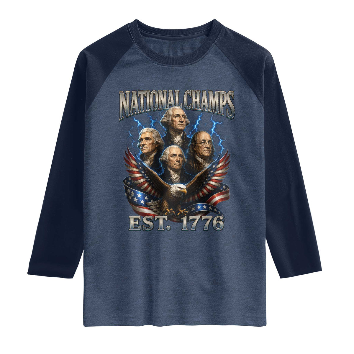 Founding Fathers USA 250th Anniversary Raglan Shirt Vintage National Champions 250 Years Patriotic American Flag