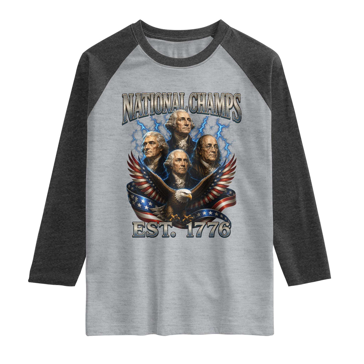 Founding Fathers USA 250th Anniversary Raglan Shirt Vintage National Champions 250 Years Patriotic American Flag