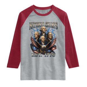 Founding Fathers USA 250th Anniversary Raglan Shirt Vintage National Champions 250 Years Patriotic American Flag