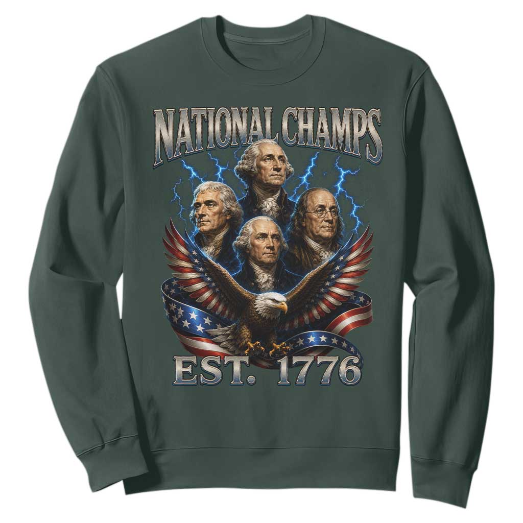 Founding Fathers USA 250th Anniversary Sweatshirt Vintage National Champions 250 Years Patriotic American Flag