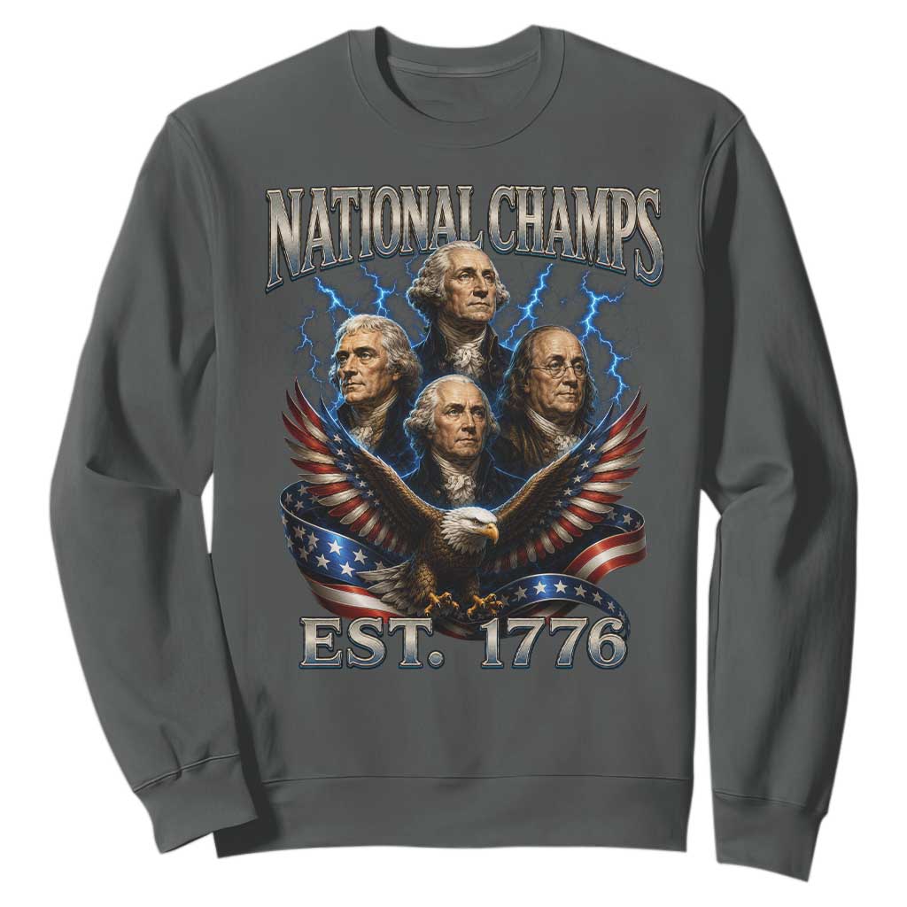 Founding Fathers USA 250th Anniversary Sweatshirt Vintage National Champions 250 Years Patriotic American Flag