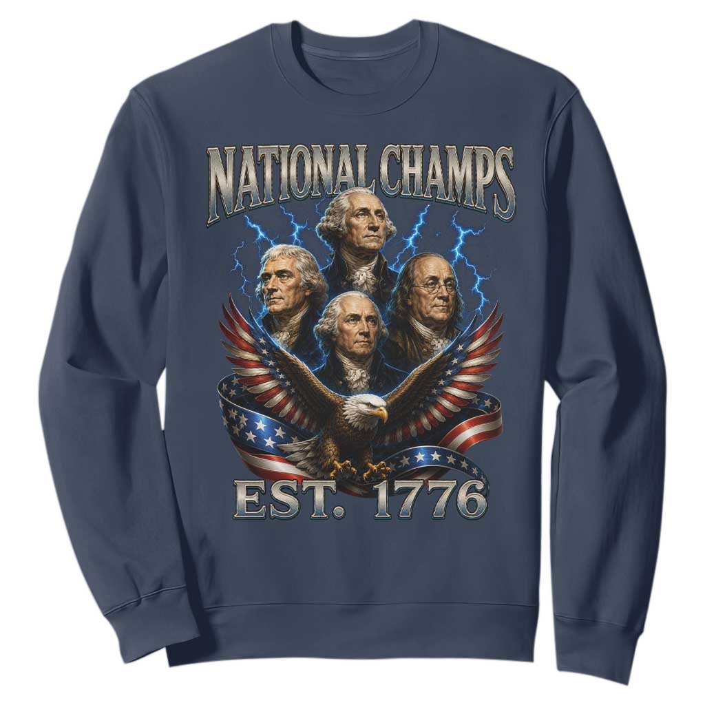 Founding Fathers USA 250th Anniversary Sweatshirt Vintage National Champions 250 Years Patriotic American Flag