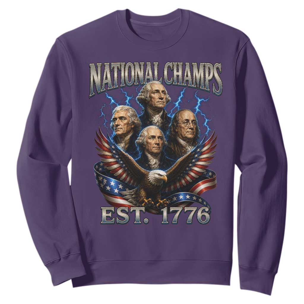 Founding Fathers USA 250th Anniversary Sweatshirt Vintage National Champions 250 Years Patriotic American Flag