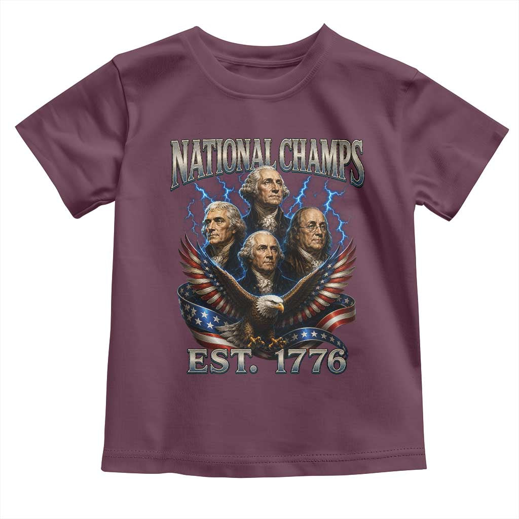 Founding Fathers USA 250th Anniversary Toddler T Shirt Vintage National Champions 250 Years Patriotic American Flag
